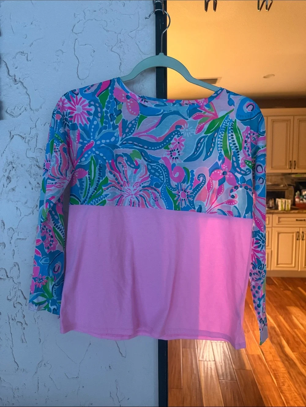 Lilly Pulitzer girls Pink Floral-Print Long Sleeve Top